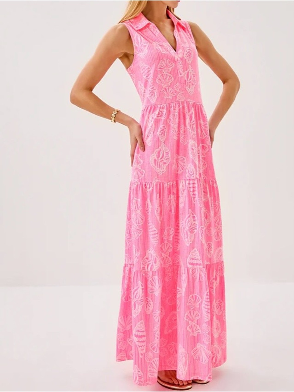 Lilly Pulitzer Riegan Maxi Dress in Rousseau Pink Cool as Shell. XL. NWT - Picture 7 of 9